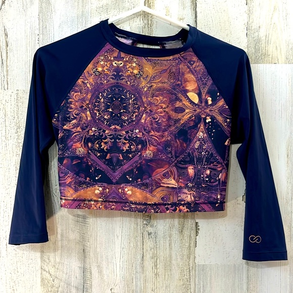 CALIA by Carrie Underwood Swim Calia Purple Blue Gold Long Sleeve
